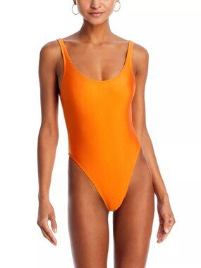 248$ Solid & Striped X Sofia Zoya Low Back One-Piece Swimsuit Size L Orange